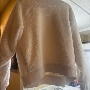 Athleta Cream Sherpa Pullover Sweatshirt